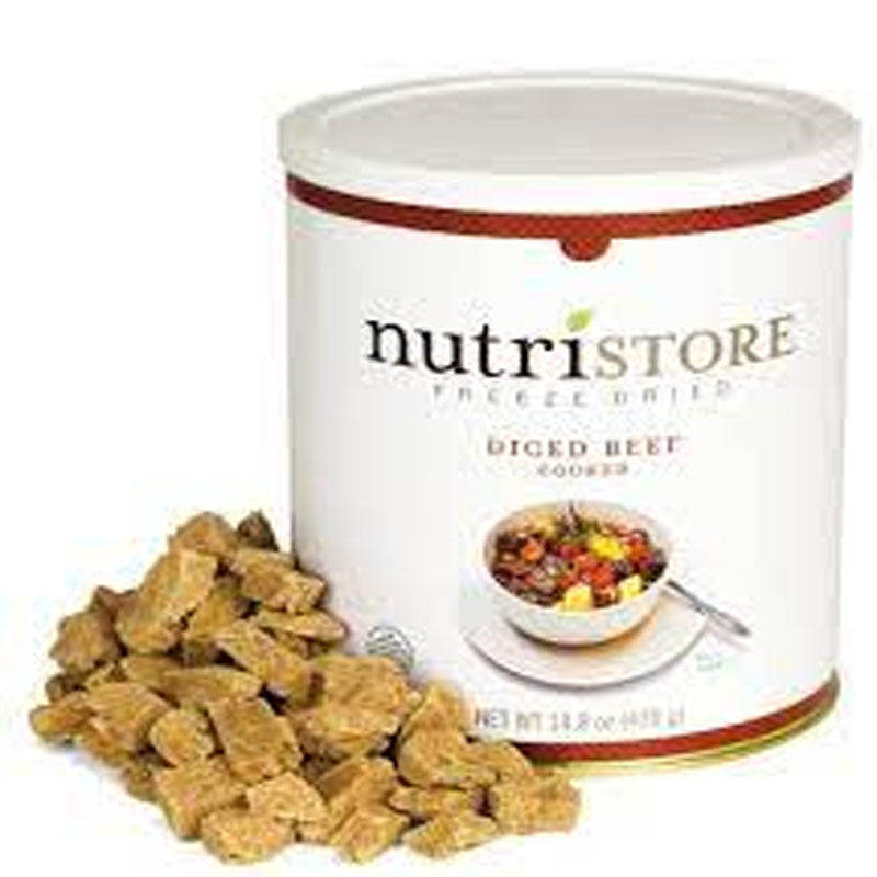 NutriStore Freeze Dried Cooked Diced Beef FD 17 oz #10 Nutristore