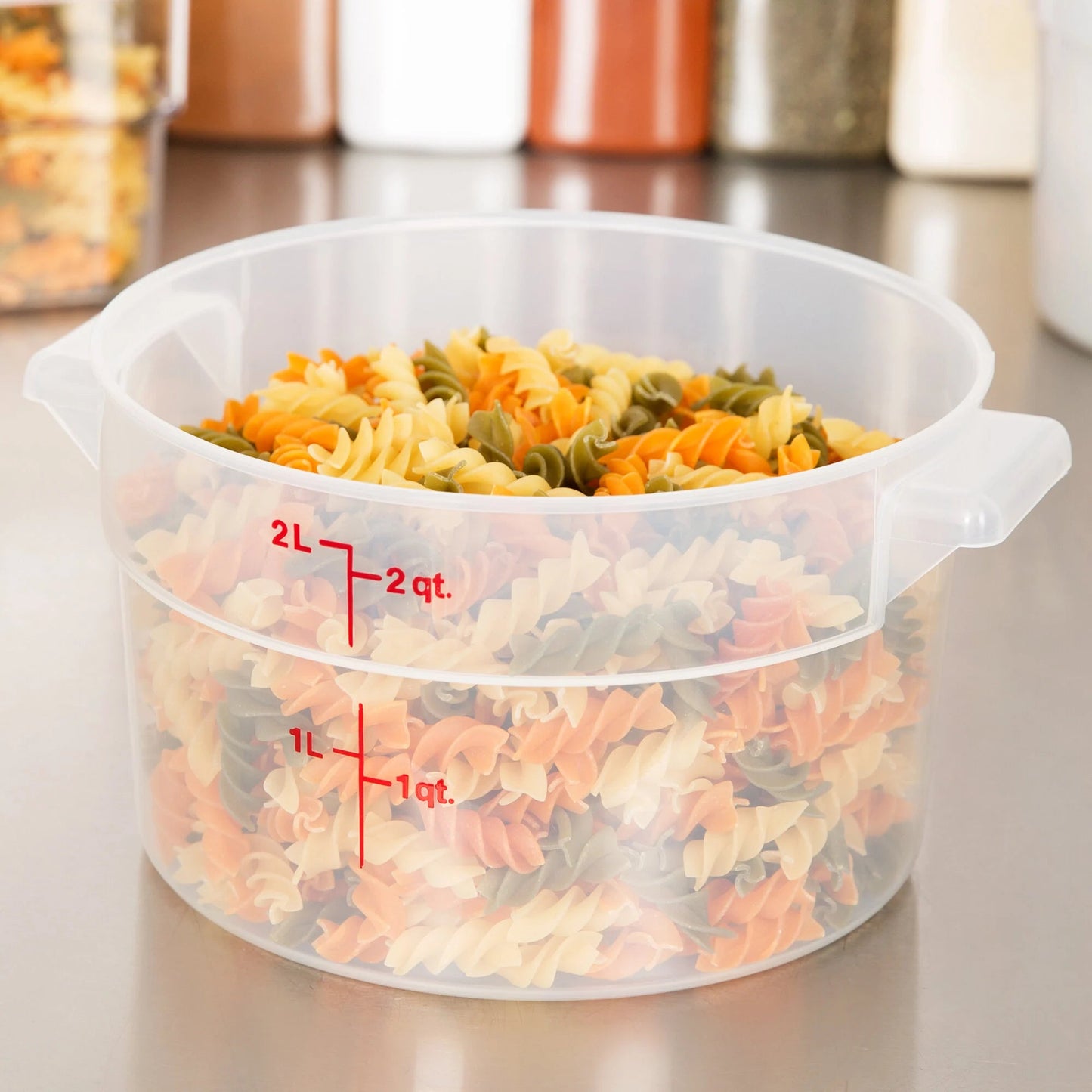 2 Qt. Translucent Round Polypropylene Food Storage Container with Lid - BeReadyFoods.com