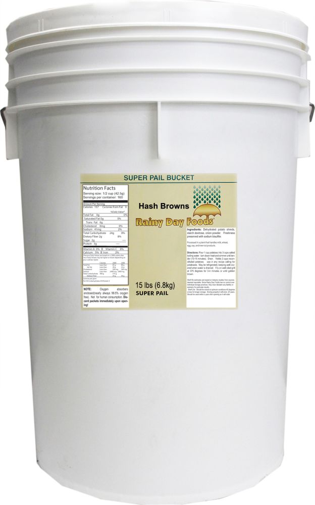 5 Gallon Bucket SP Hashbrowns 13 lbs (Store Pickup Only) - BeReadyFoods.com