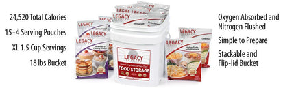 60 Serving Breakfast Lunch Dinner Bucket 18 lbs Pouches - BeReadyFoods.com