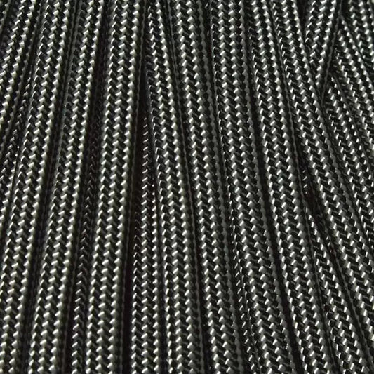 Black and Silver Gray with vertical stripes 550 Paracord 100 feet Made in USA - BeReadyFoods.com