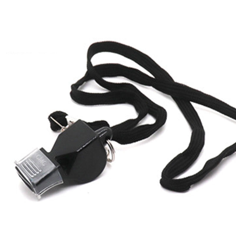 Black Plastic Whistle with Lanyard - BeReadyFoods.com