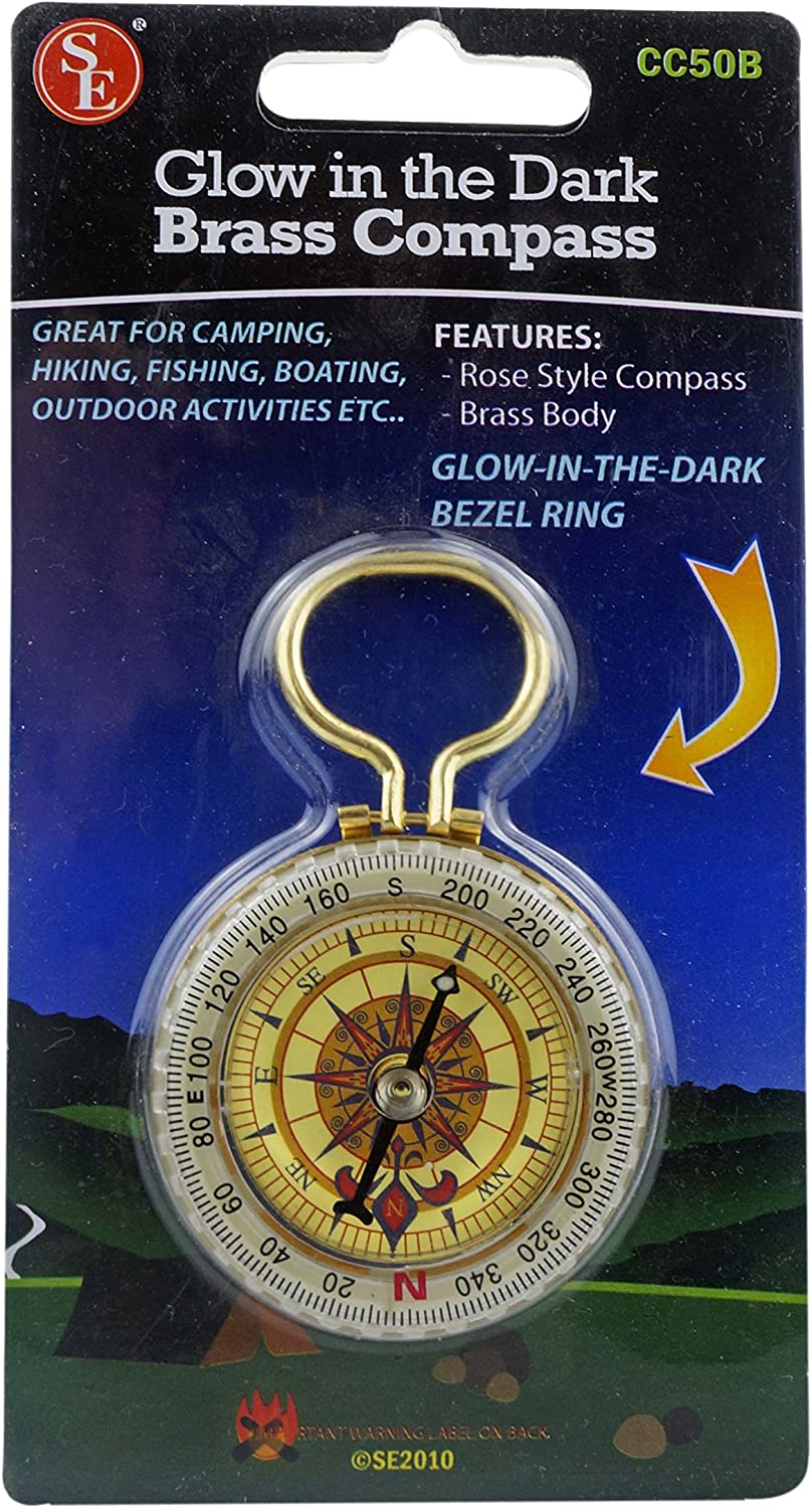 Brass Glow In the Dark Compass - BeReadyFoods.com