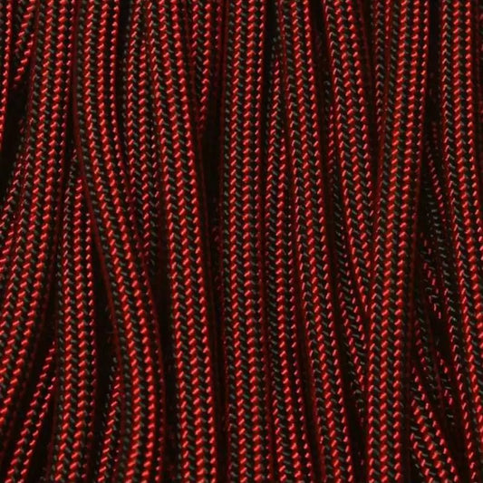 Fire Fighter (Imperial Red and Black Vertical Stripes) 550 Paracord 100 feet Made in USA - BeReadyFoods.com