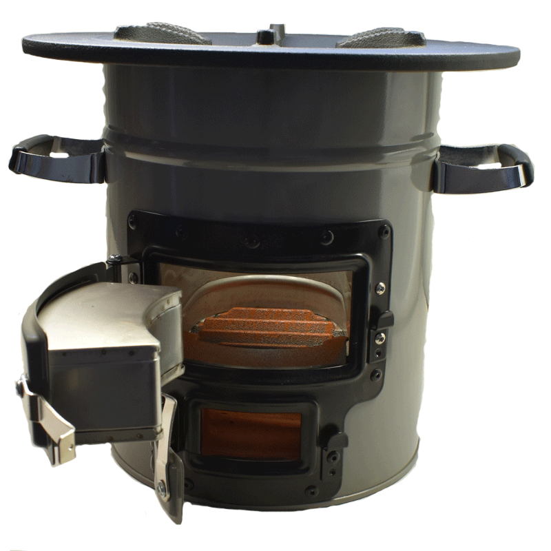 Flex Fuel Stove 2 Door for Wood Charcoal Briquettes or Biomass - BeReadyFoods.com