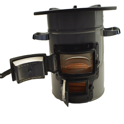 Flex Fuel Stove 2 Door for Wood Charcoal Briquettes or Biomass - BeReadyFoods.com