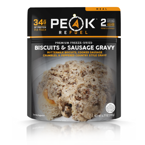 Freeze Dried Biscuit Gravy & Sausage 6.77 oz Pouch - BeReadyFoods.com