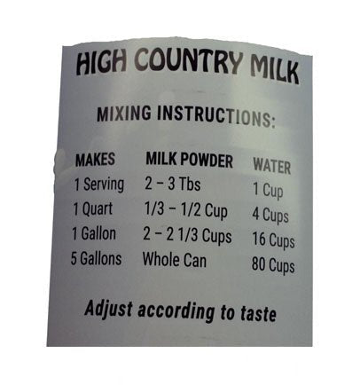 High Country 100% Real Instant Non-Fat Dry Milk 49.6 oz #10 - BeReadyFoods.com