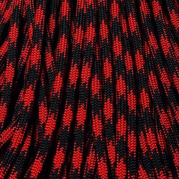 Imperial Red and Black 50/50 550 Paracord 100 feet Made in USA - BeReadyFoods.com