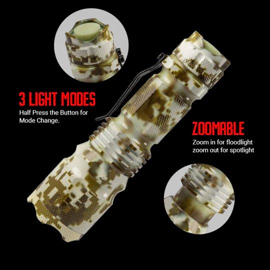 J5 Tactical Flashlight - BLACK - BeReadyFoods.com