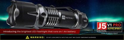 J5 Tactical Flashlight - BLACK - BeReadyFoods.com