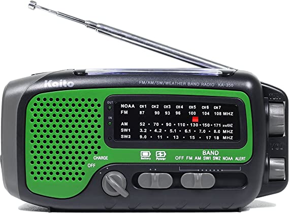 Kaito KA350 Voyager Trek Solar/Crank AM/FM/SW NOAA Weather Radio with 5-LED Flashlight - BeReadyFoods.com