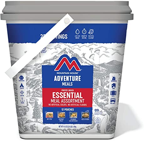 Mountain House Bucket Essential Freeze Dried Meal Assortment 12 Pouches - BeReadyFoods.com