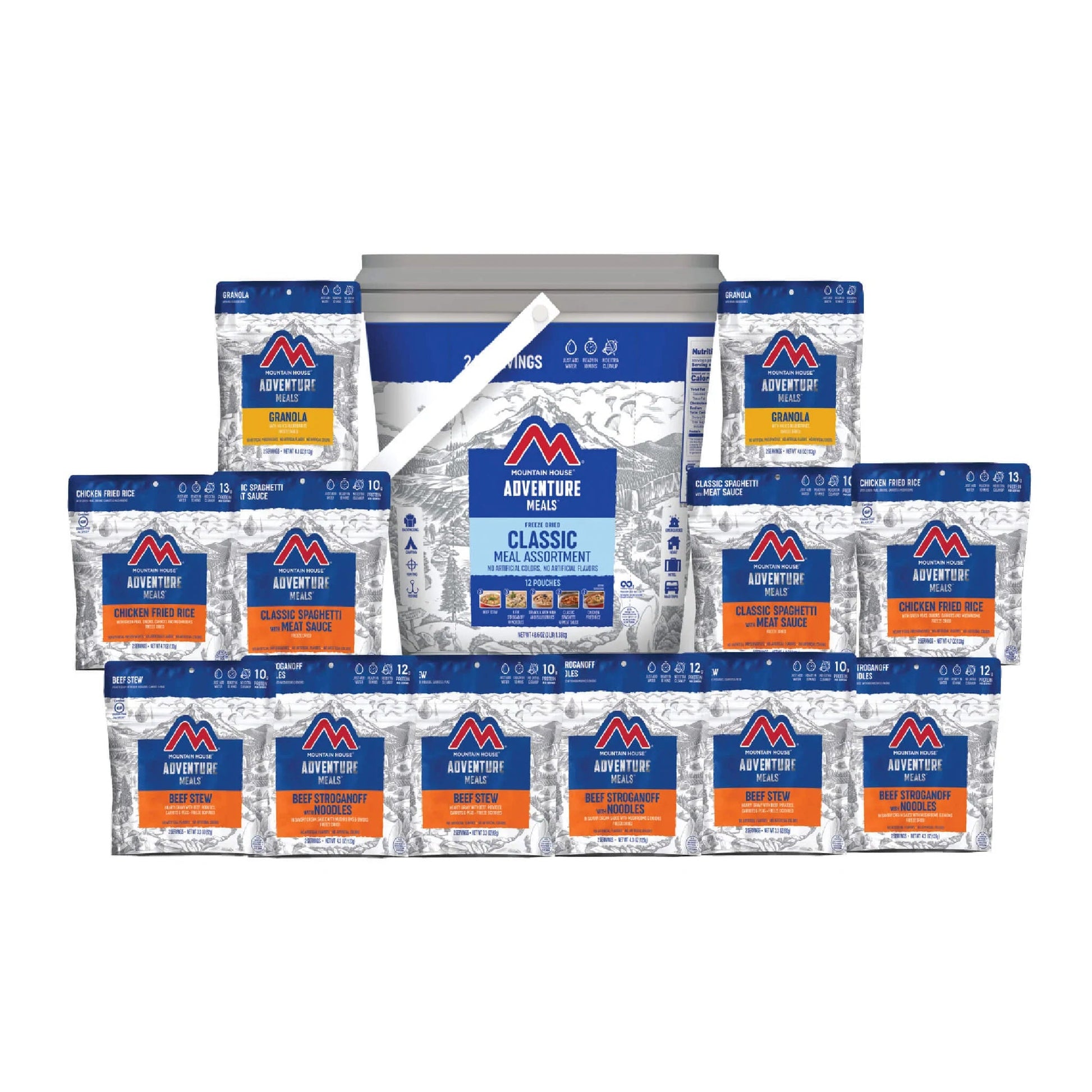 Mountain House Classic Meal Assortment Bucket 12 Pouches - BeReadyFoods.com