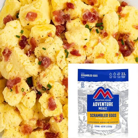 Mountain House Precooked Scramble eggs with Bacon 2.2 oz Pouch - BeReadyFoods.com