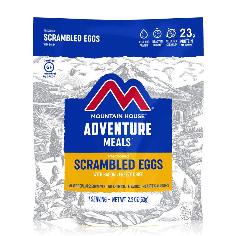 Mountain House Precooked Scramble eggs with Bacon 2.2 oz Pouch - BeReadyFoods.com