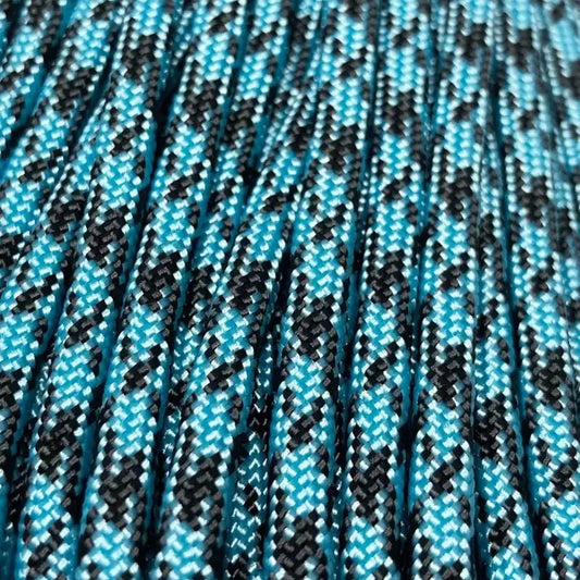 Neon Turquoise and Black Camo 550 Paracord 100 feet Made in USA - BeReadyFoods.com