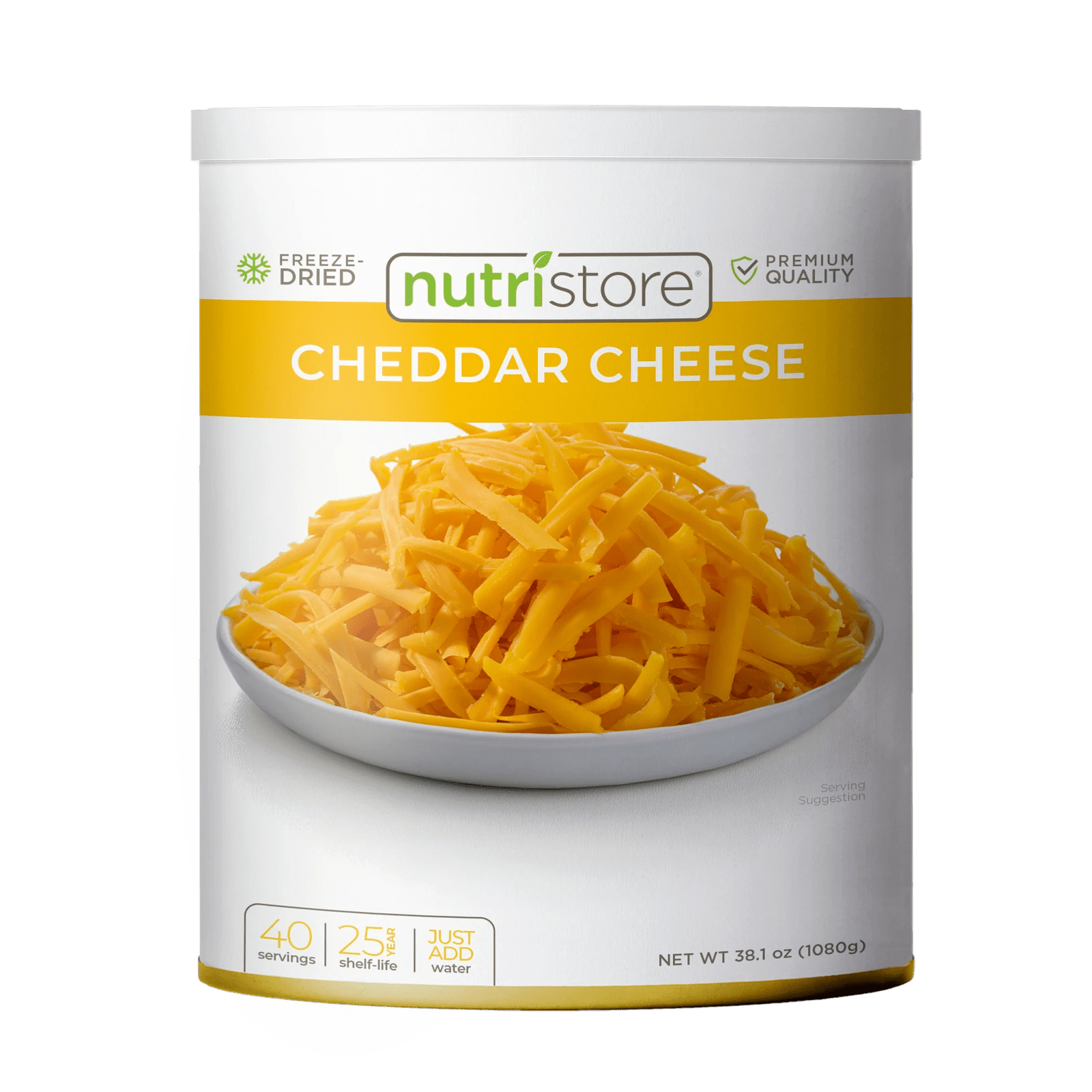 NutriStore Freeze Dried Cheddar Cheese 38.1 oz #10 - BeReadyFoods.com