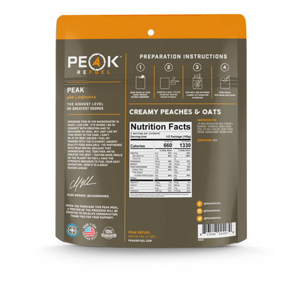 PEAK Creamy Peaches and Oats Pouch 7.05 Pouch - BeReadyFoods.com