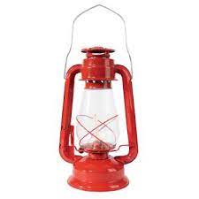 Rothko Red Kerosene Lantern - 12 Inch Tall Metal Camping Light With Adjustable Wick