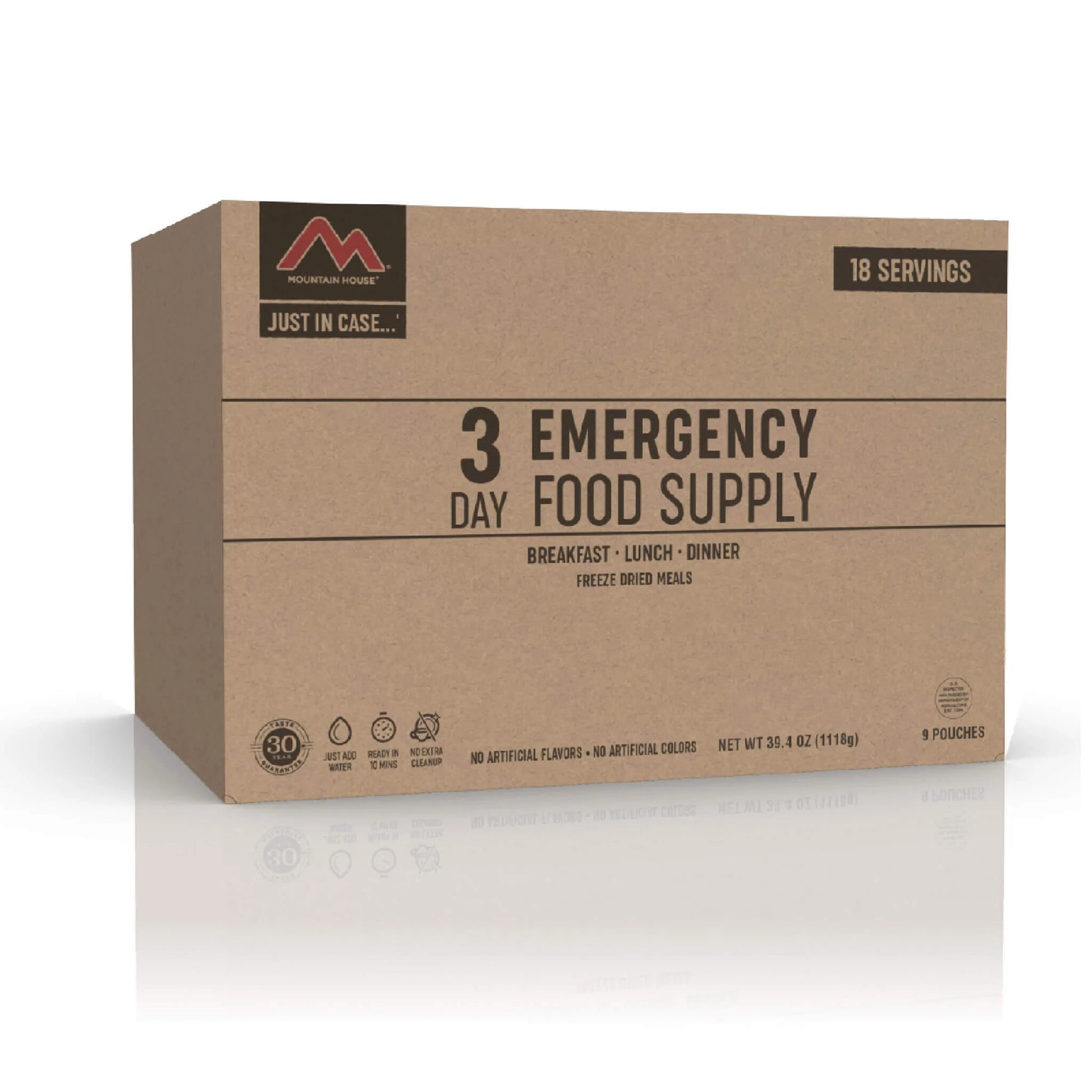 Freeze Dried Boxed Just in Case...® 3 Day Emergency Food Supply Pouches BeReadyFoods.com