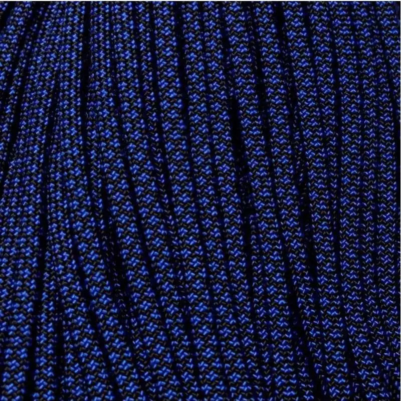 Black with Electric Blue Diamonds 550 Paracord 100 feet Made in USA BeReadyFoods.com