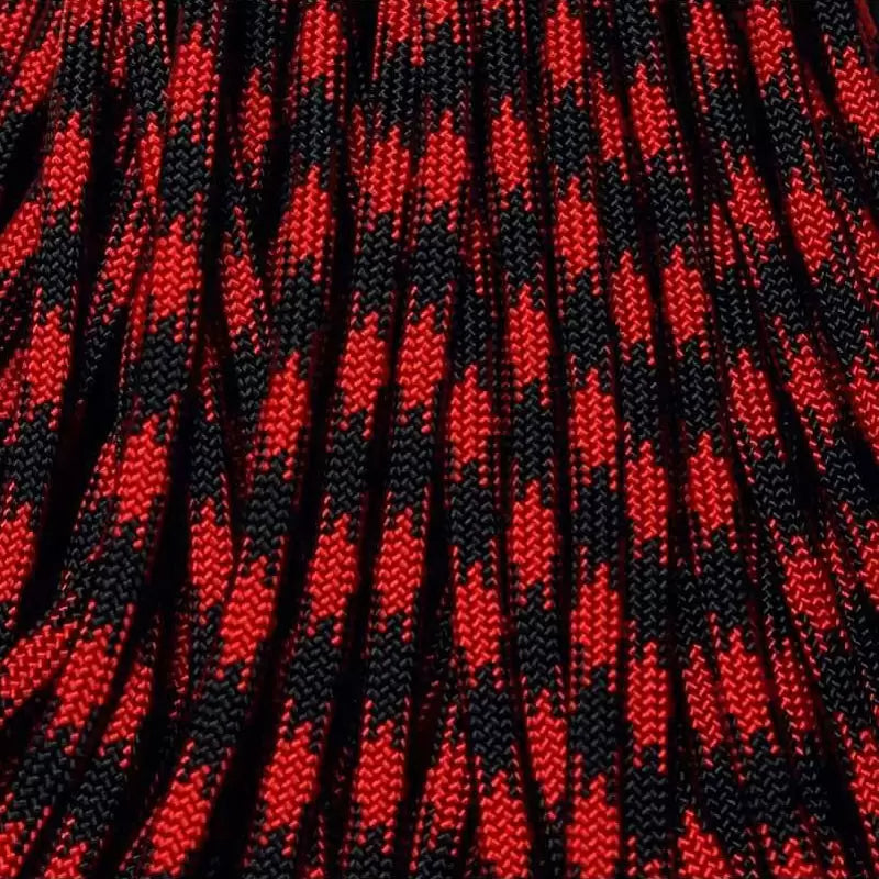 Imperial Red and Black 50/50 550 Paracord 100 feet Made in USA BeReadyFoods.com