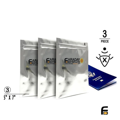Faraday 3 pack 5x7 EMP bags Faraday Defense