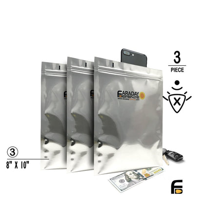 Faraday 3 pack 8x10 EMP bags Faraday Defense