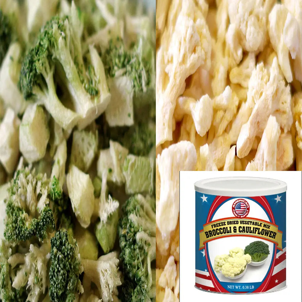 Freeze Dried Veggie Mix Broccoli & Cauliflower 6 oz #10 BeReadyFoods.com