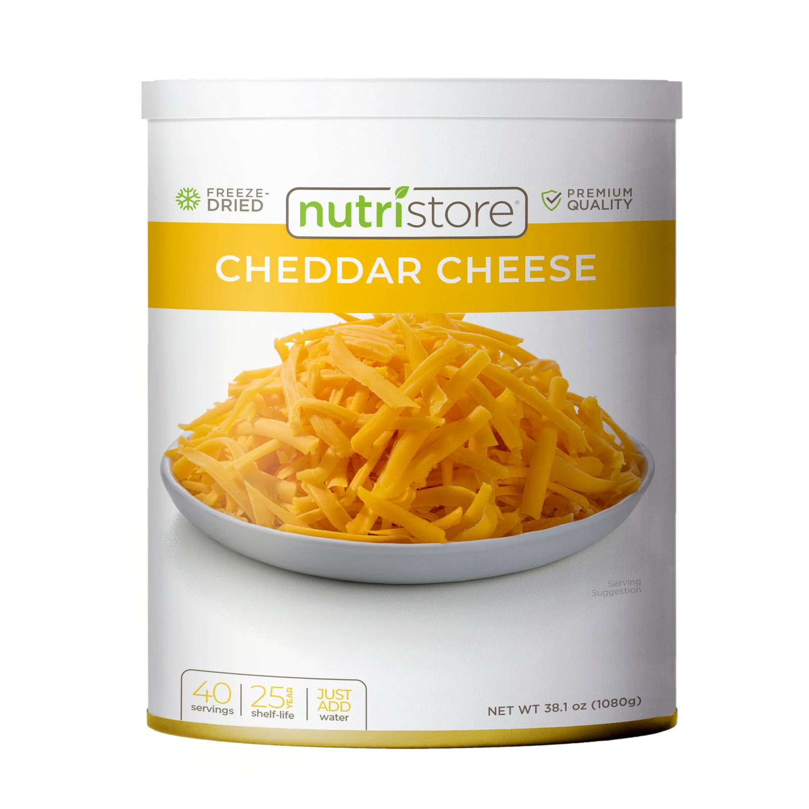 NutriStore Freeze Dried Cheddar Cheese 38.1 oz #10 NutriStore