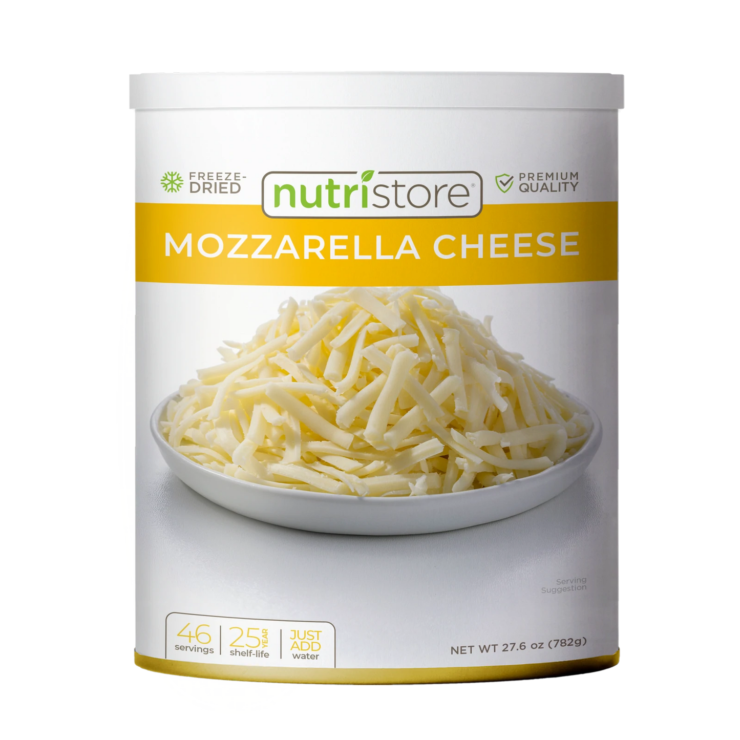 NutriStore Freeze Dried Mozzarella Cheese 27.5 oz  #10 Nutristore