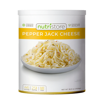 Freeze Dried Shredded Pepper Jack Cheese 38.9 oz  #10 Nutristore