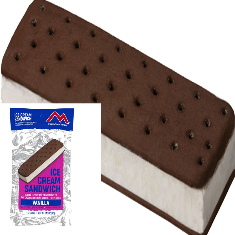 Mountain House  Vanilla Ice Cream Sandwich Freeze Dried 1.3 oz  Pouch MOUNTAIN HOUSE