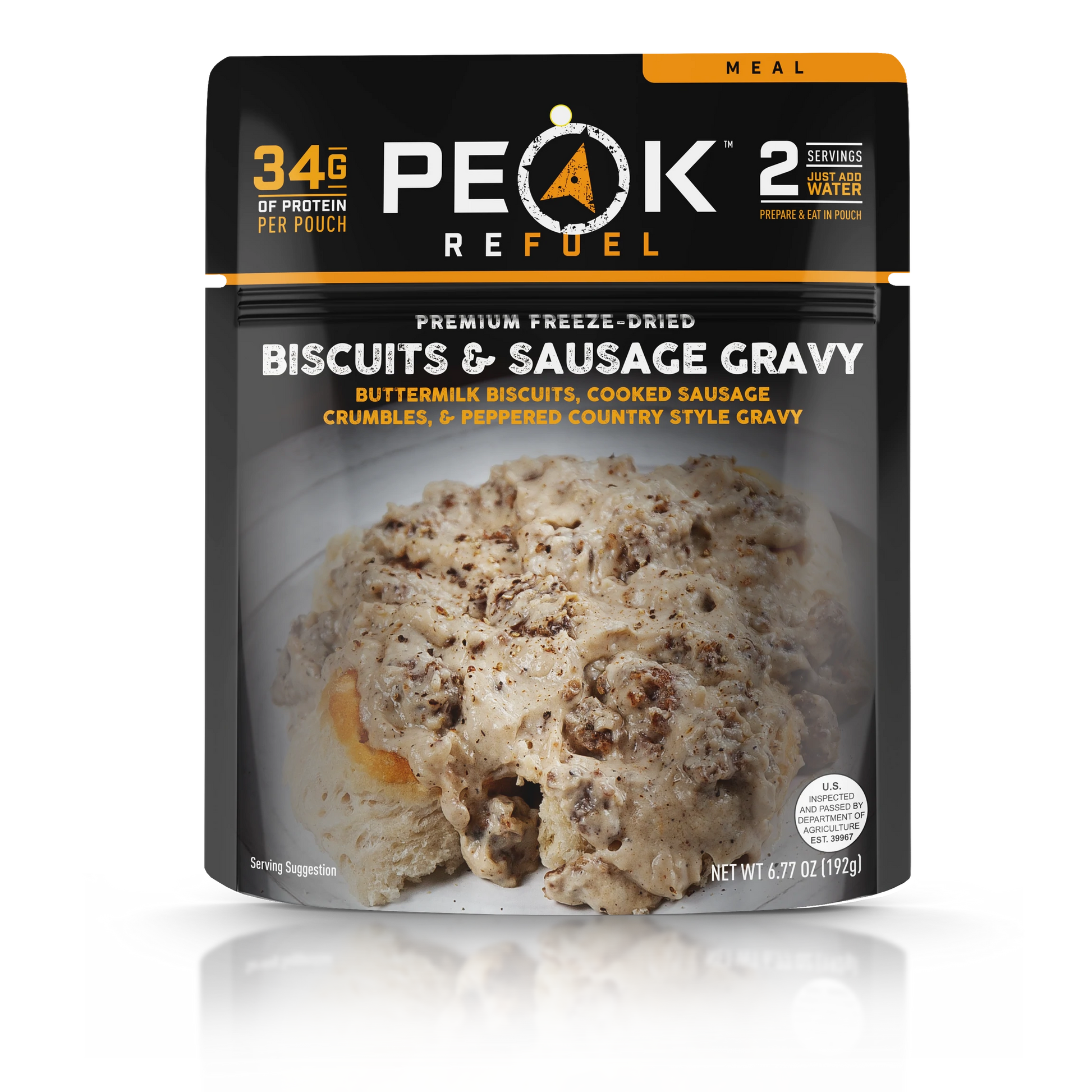 Freeze Dried Biscuit Gravy & Sausage 6.77 oz Pouch PEAK