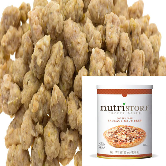 NutriStore Freeze Dried Sausage Crumbles 34.9 oz #10 NutriStore