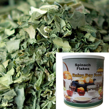 Spinach Flakes 12 oz #10 BeReadyFoods.com